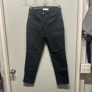 Wax Jean Collection Womens Jeans Size 3/26 Black Stretch High Waisted STAINED